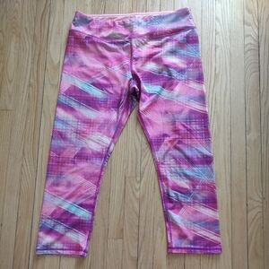 RBX Women's Pink and Purple Patterned Leggings